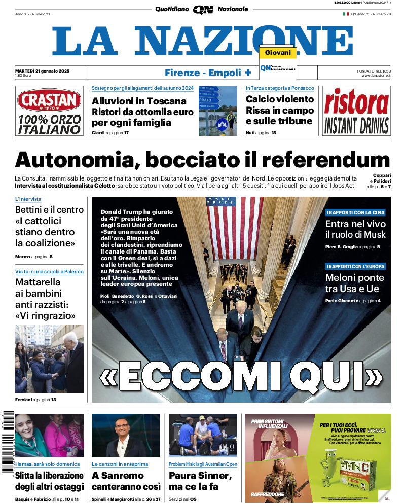 Prima-pagina-la nazione-edizione-di-oggi-20250121